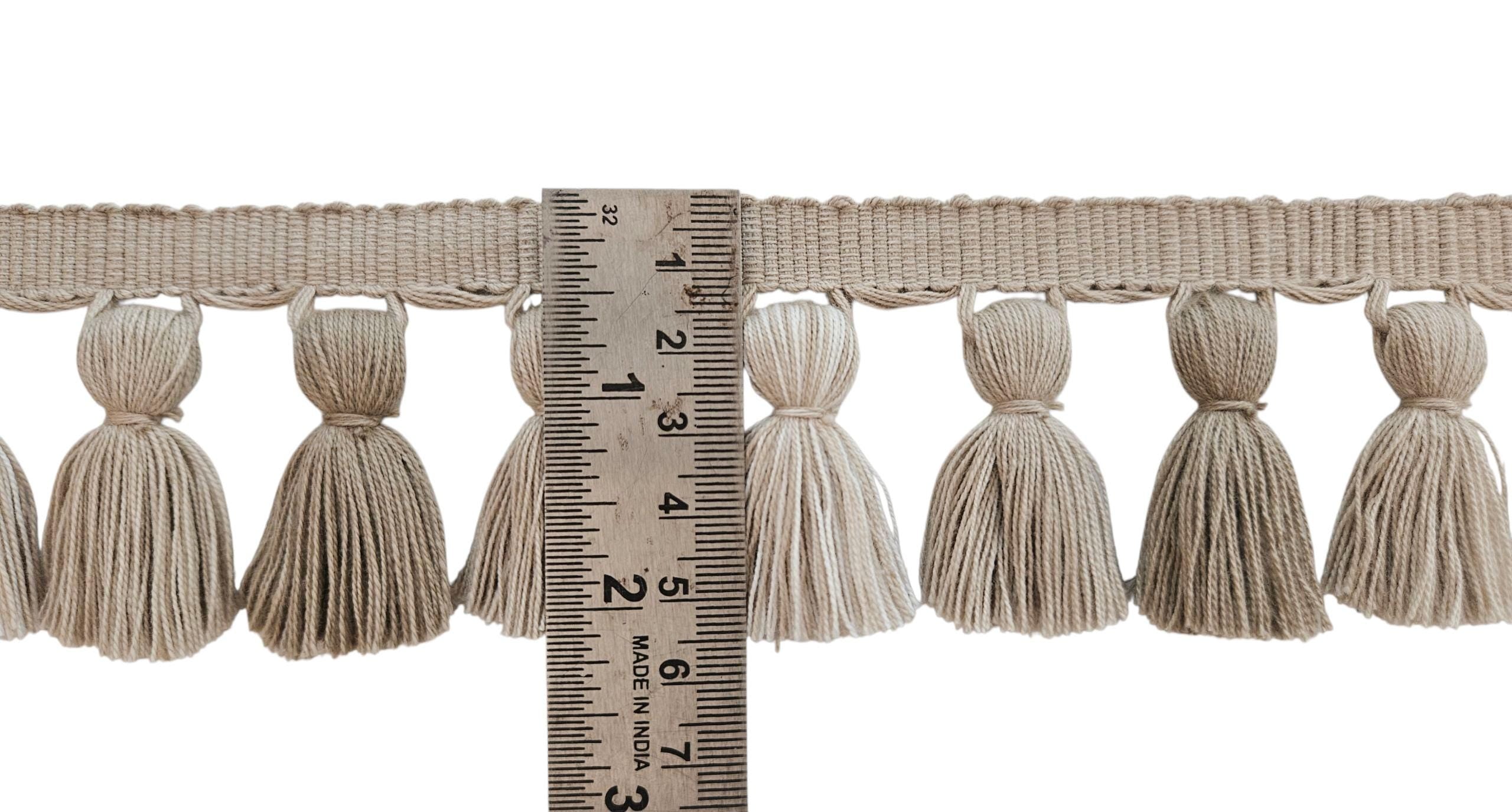 Beige / Beech / ivory tassel trim, Multi color tassel trim, Tassel trim, lampshade trim, lampshade fringe, trim for curtains, cushion trim