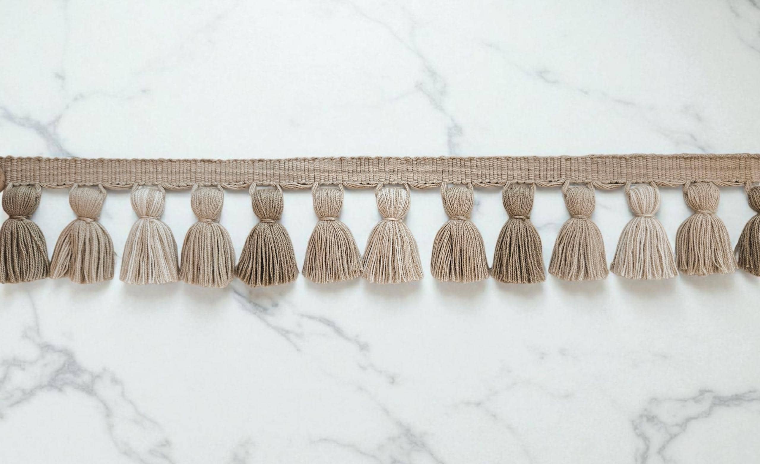 Beige / Beech / ivory tassel trim, Multi color tassel trim, Tassel trim, lampshade trim, lampshade fringe, trim for curtains, cushion trim
