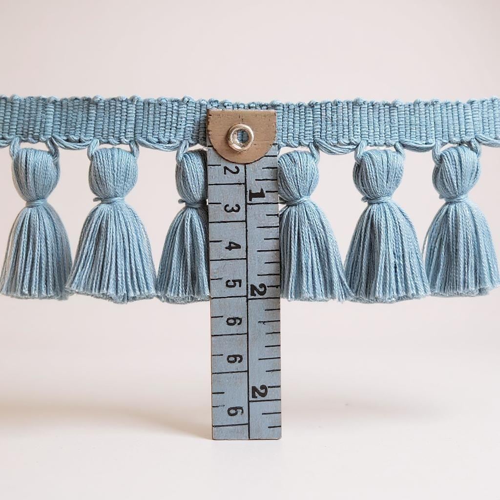 tassels 4cm, Pale blue tassel trim, county blue tassel trim, trim for curtains, tassel garland, tassel fringe for curtains, trim for fabrics