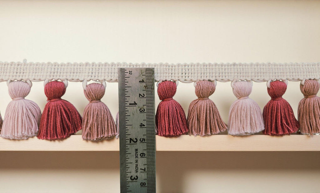multi colored tassel fringe trim, cotton tassel, Indian trim
