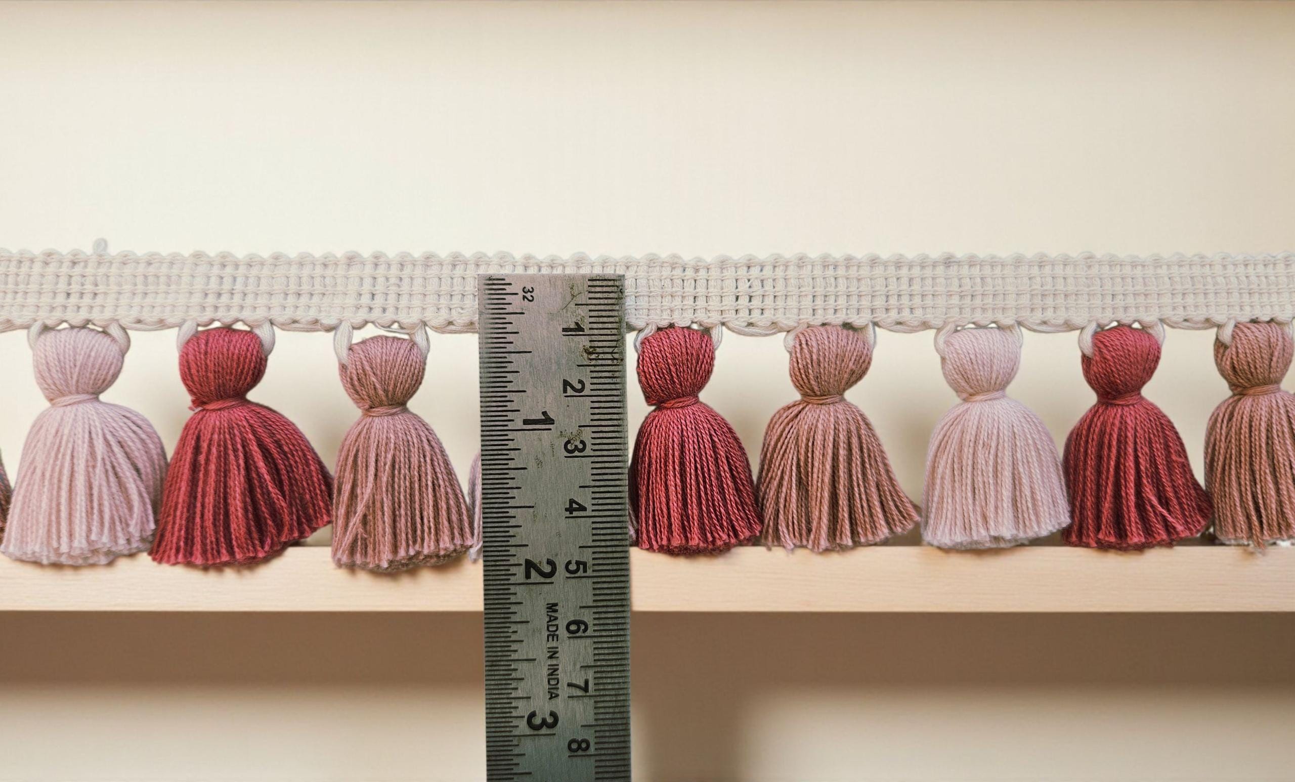 multi colored tassel fringe trim, cotton tassel, Indian trim
