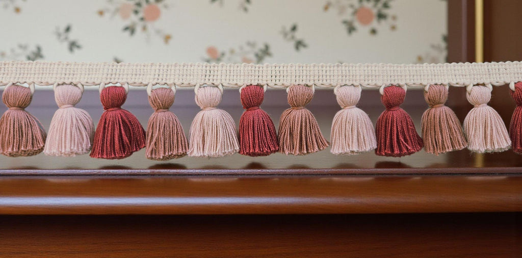 multi colored tassel fringe trim, cotton tassel, Indian trim
