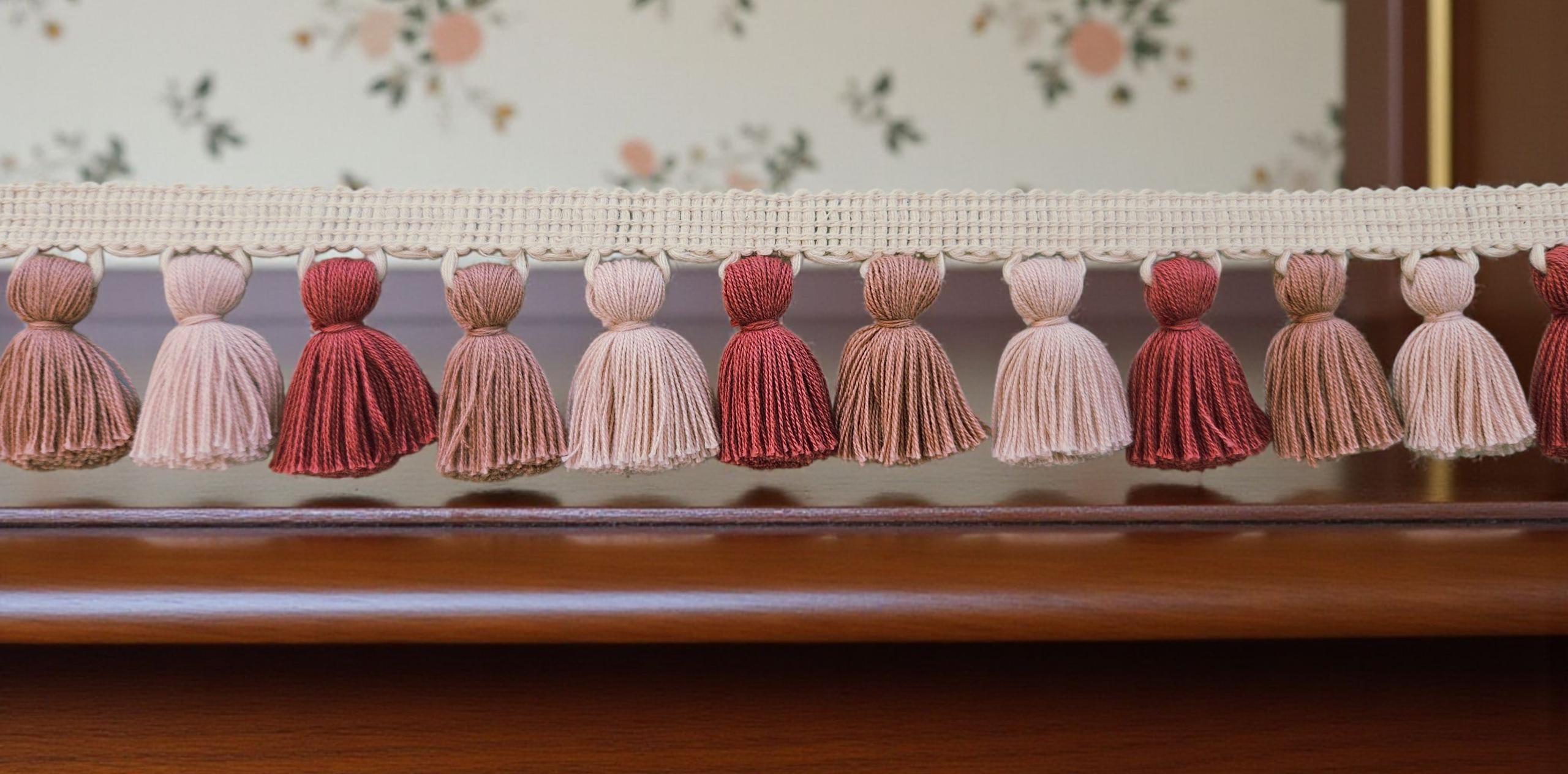 multi colored tassel fringe trim, cotton tassel, Indian trim