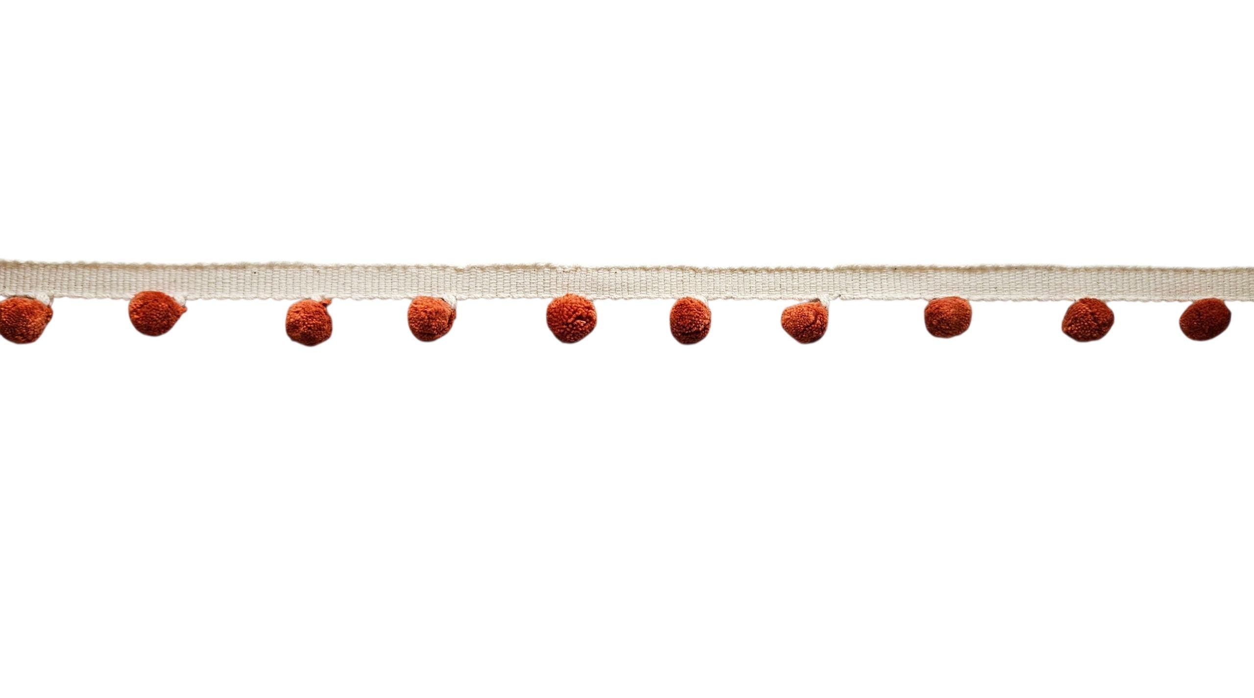 Pumpkin Cotton Mini Pom Pom Trim: Handmade Decorative Border, 1cm