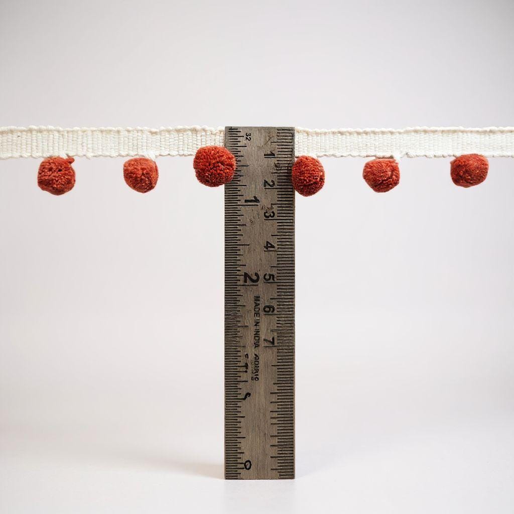 Pumpkin Cotton Mini Pom Pom Trim: Handmade Decorative Border, 1cm