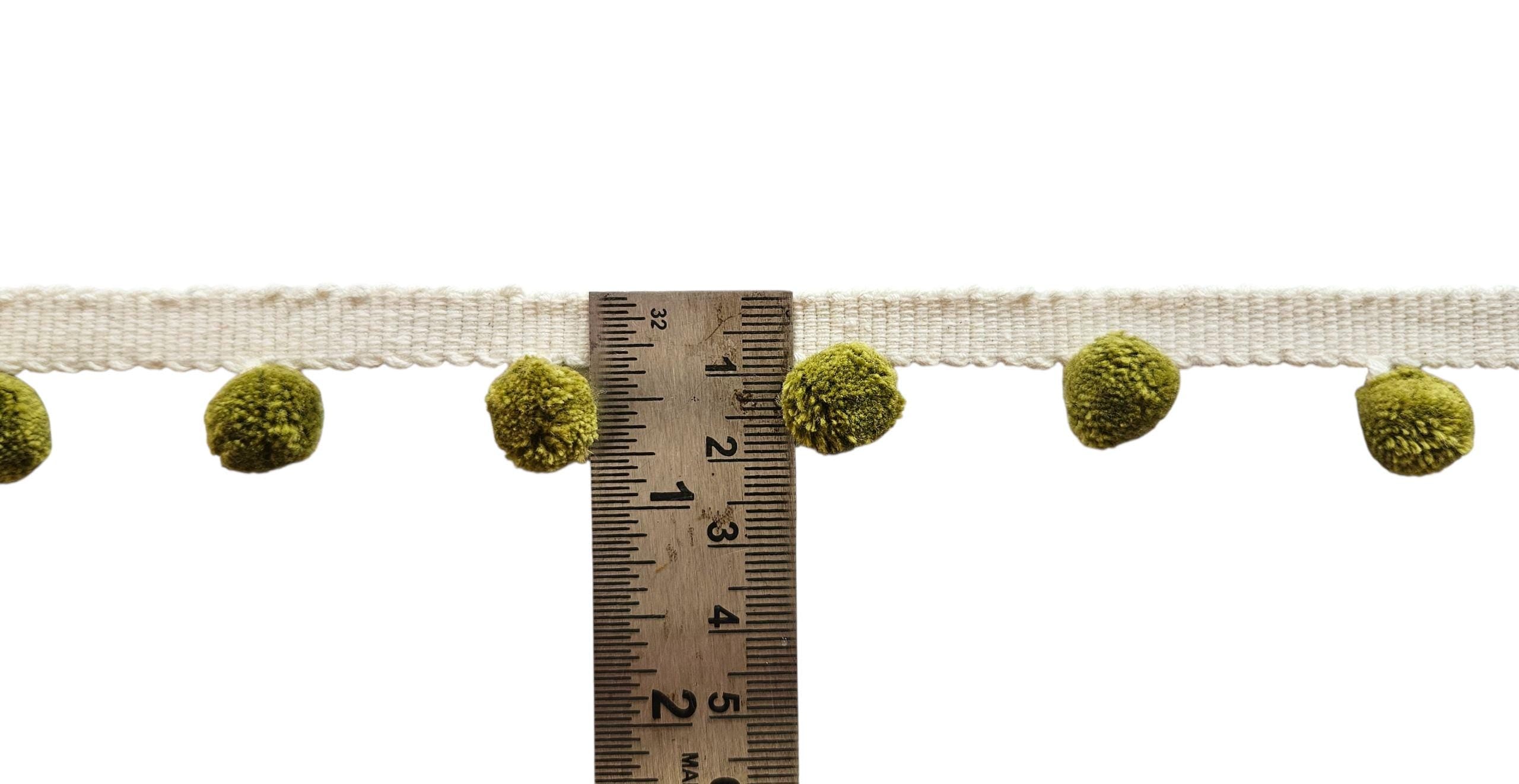 Citrine Pom Pom Trim: 100% Cotton, Sewing & Crafts