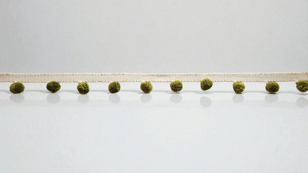Citrine Pom Pom Trim: 100% Cotton, Sewing & Crafts