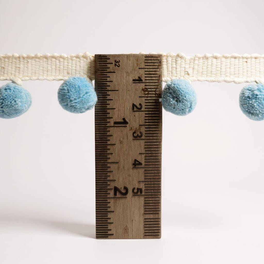 China blue mini pom pom trim, Pom pom trim for sewing UK, mini pom pom trim,  1cm pom pom trim