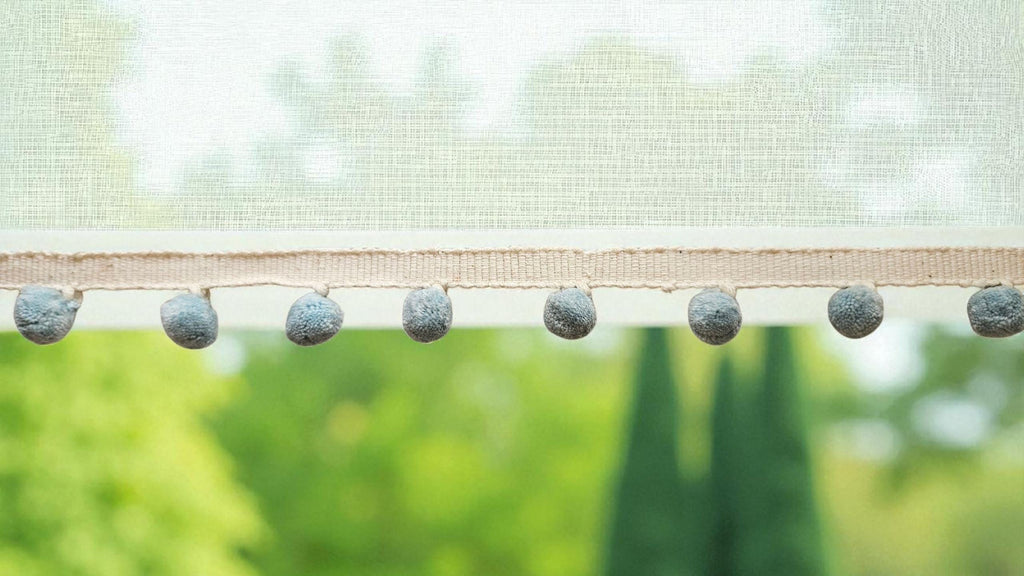 China blue mini pom pom trim, Pom pom trim for sewing UK, mini pom pom trim,  1cm pom pom trim