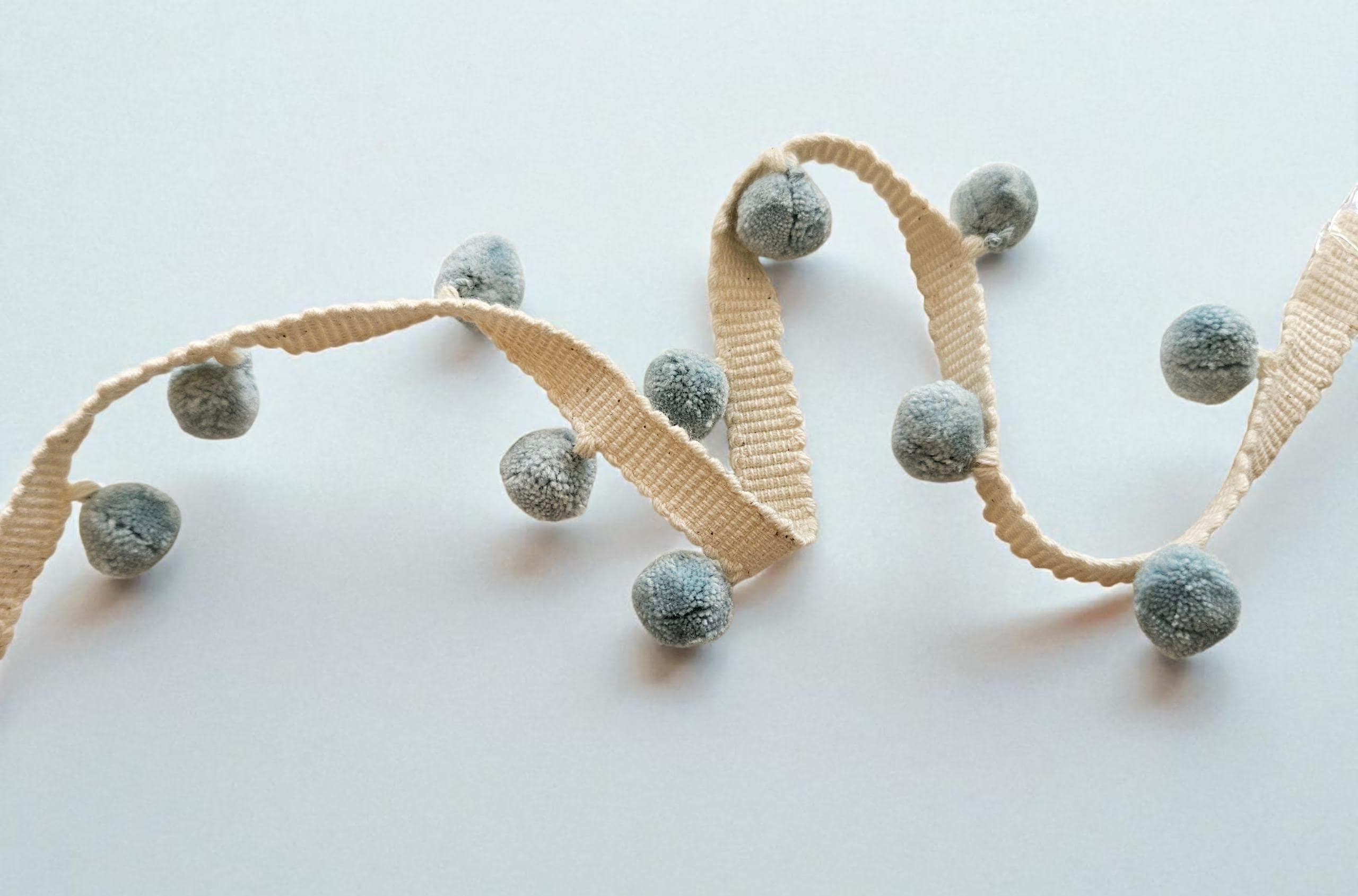 China blue mini pom pom trim, Pom pom trim for sewing UK, mini pom pom trim,  1cm pom pom trim