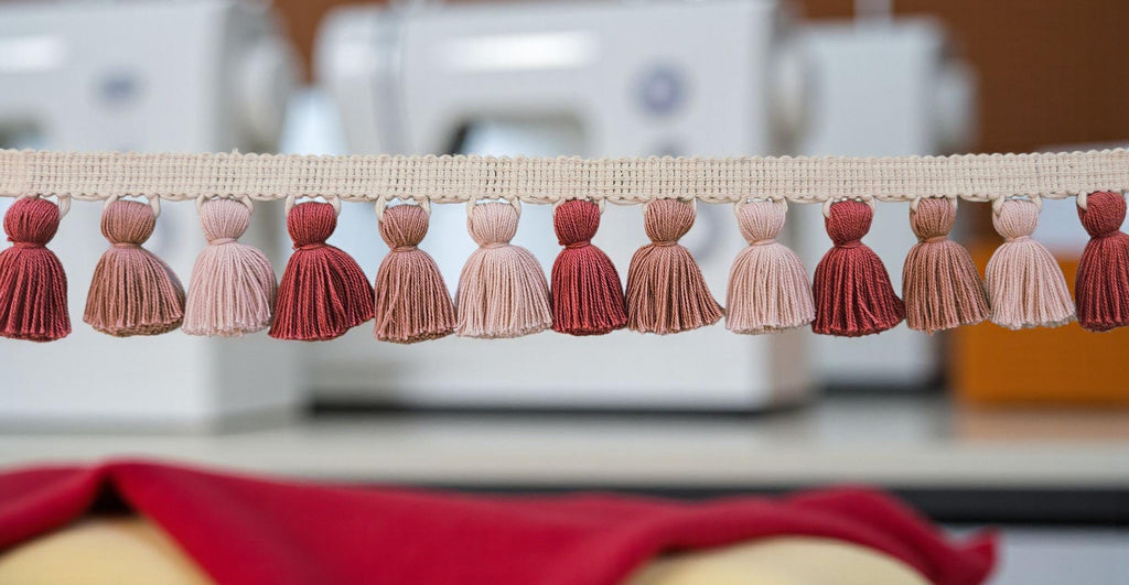 multi colored tassel fringe trim, cotton tassel, Indian trim